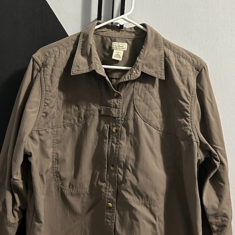 L.L. BEAN Nylon Quilted Shoulders Outdoor/Utility Work Shirt Women's Size‎ XL
